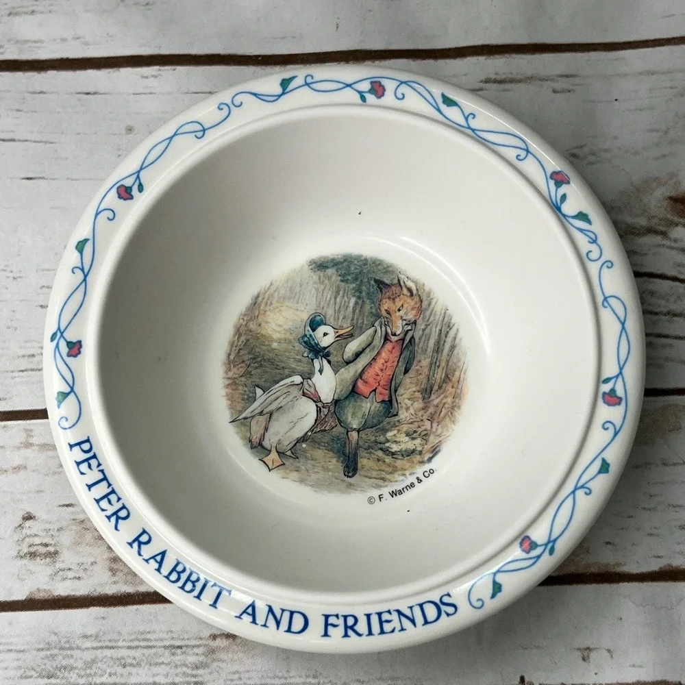 Eden Peter Rabbit and Friends Bowl Mug Set White Melamine Beatrix Potter OS